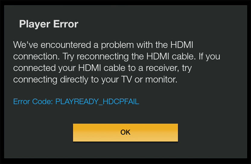 HDCP Player Error